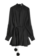 Clea Finlay Silk-blend Satin Mini Dress Black