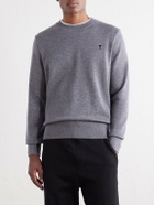 AMI PARIS - ADC Logo-Embroidered Merino Wool Sweater - Gray