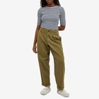 YMC Women's Earth Charlotte Short Sleeve Top in Navy-White