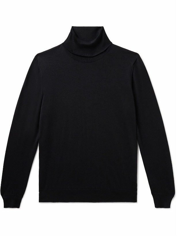 Photo: Kiton - Cashmere and Silk-Blend Rollneck Sweater - Blue