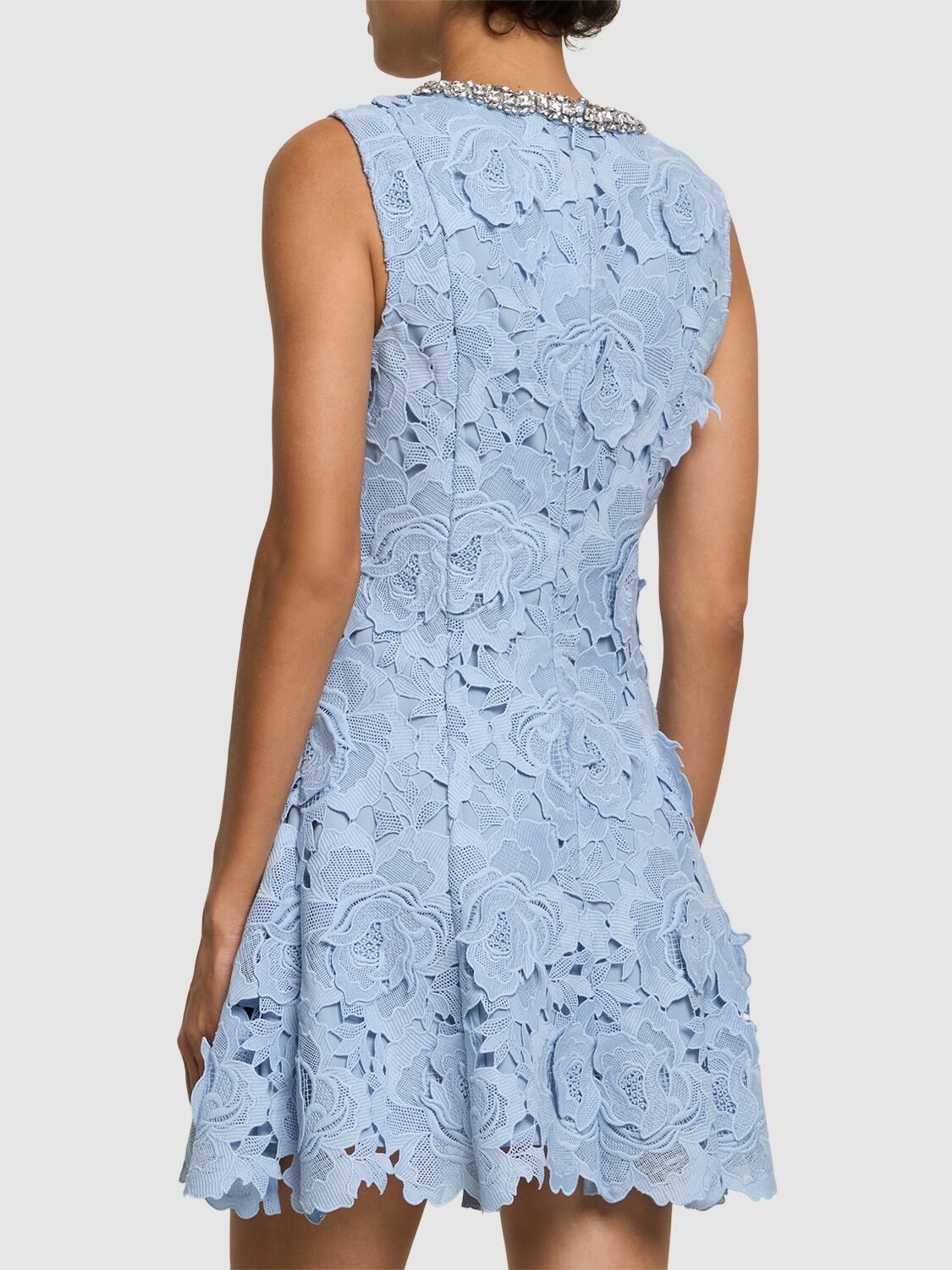 SELF-PORTRAIT Flower Lace Mini Dress Self-Portrait