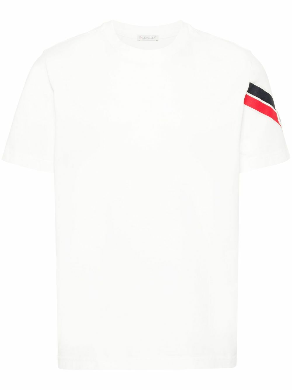 MONCLER : T-SHIRT GIROCOLLO ビーズロゴ刺繍●XS●白 Moncler Men's Logo-Neck T-Shirt | Neiman Marcus