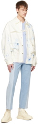 Feng Chen Wang White & Blue Printing Jacket