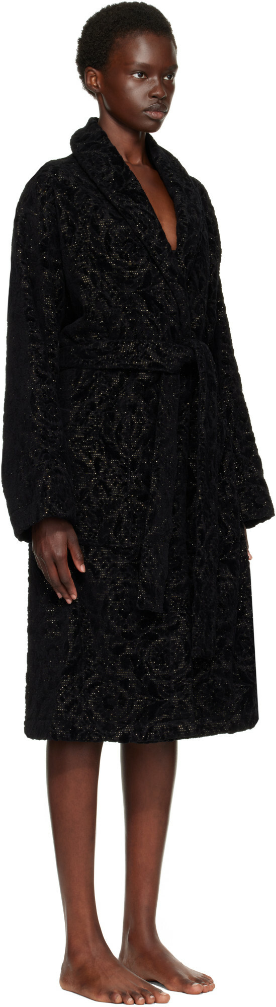 Versace Gray Barocco Bathrobe