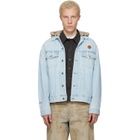 AAPE by A Bathing Ape Blue 'AAPENOW' Moonface Hooded Denim Jacket