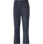 Junya Watanabe - Garment-Dyed Pinstriped Woven Suit Trousers - Blue