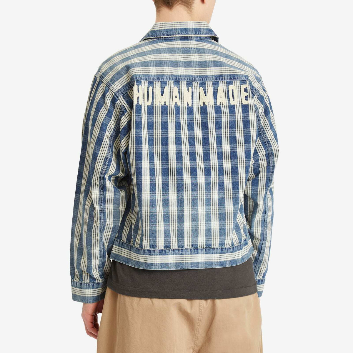 Human Made Men's Checked Work Jacket in Indigo Human Made