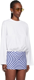 Jean Paul Gaultier White Mix Jersey Long Sleeves Bodysuit
