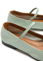 Atp Atelier Petina Leather Ballet Flats Light Green