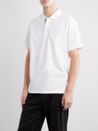 Burberry - Eddie Logo-Embroidered Cotton-Piqué Polo Shirt - White