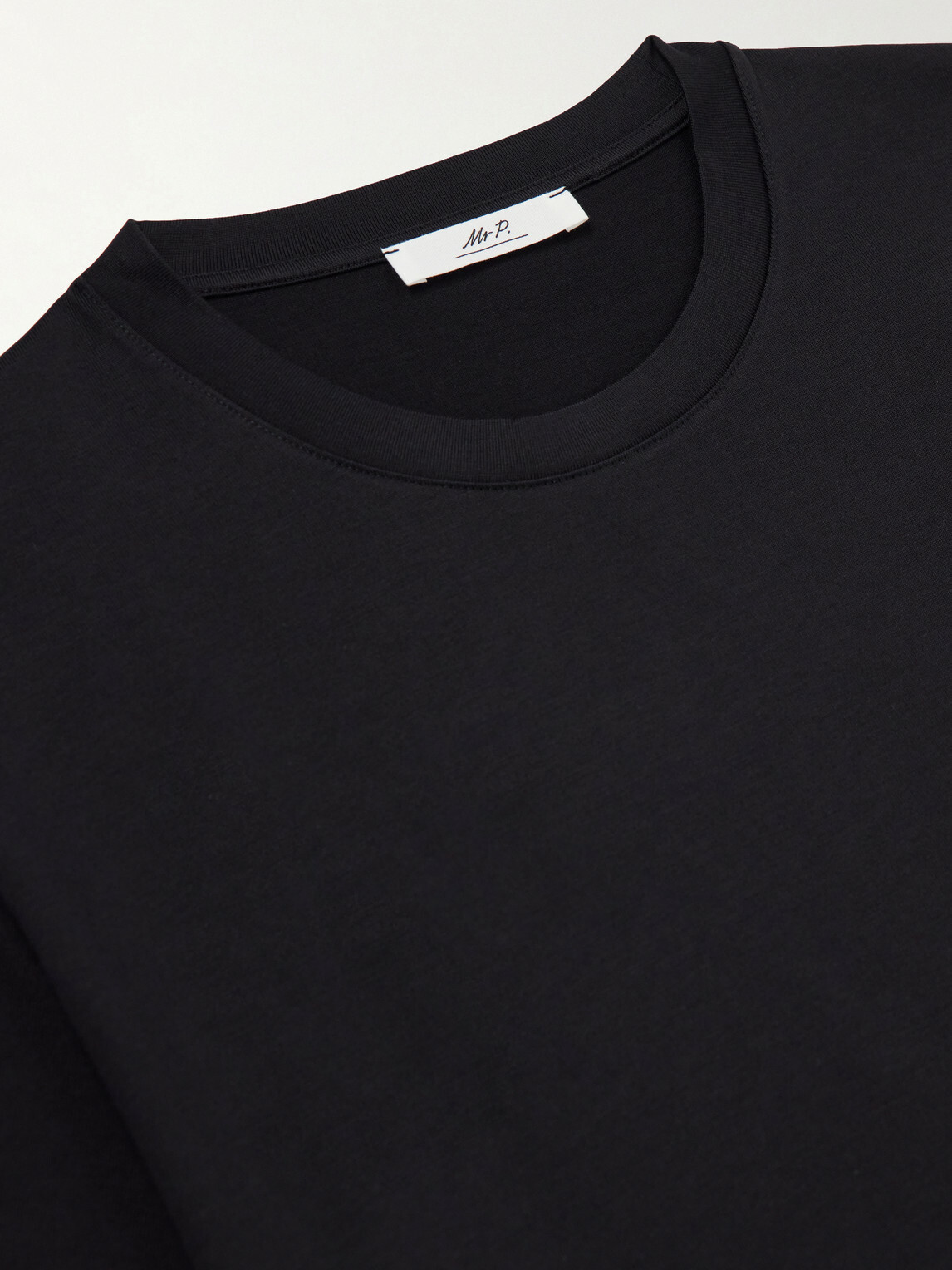 Mr P. - Silk and Cotton-Blend T-Shirt - Black