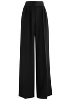 Rebecca Vallance Eclipse Satin-panelled Wide-leg Trousers Black