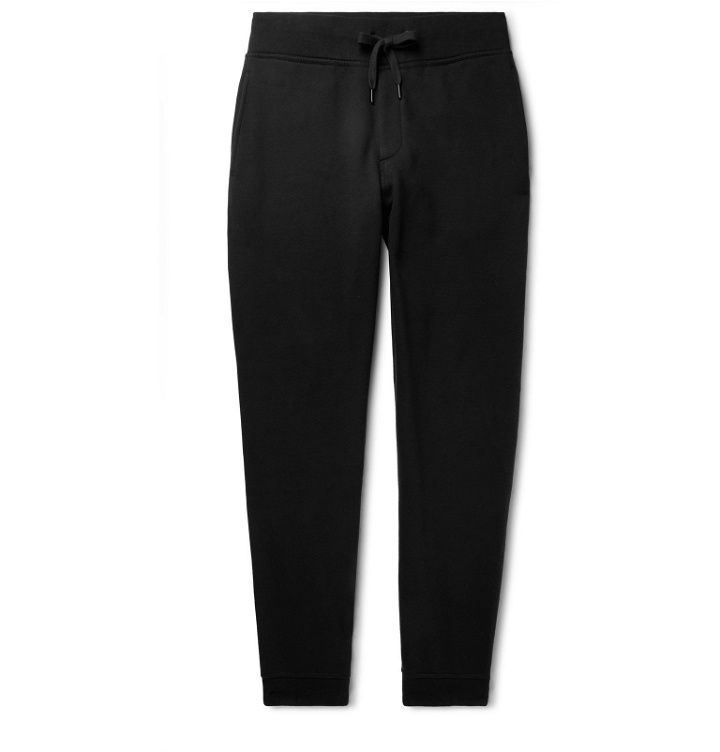 Photo: rag & bone - Tapered Brushed Fleece-Back Cotton-Jersey Sweatpants - Black
