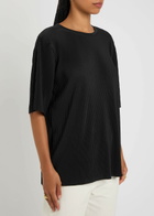 Herno Jersey Plissé T-shirt Black