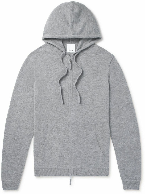 Photo: Allude - Wool and Cashmere-Blend Zip-Up Hoodie - Gray