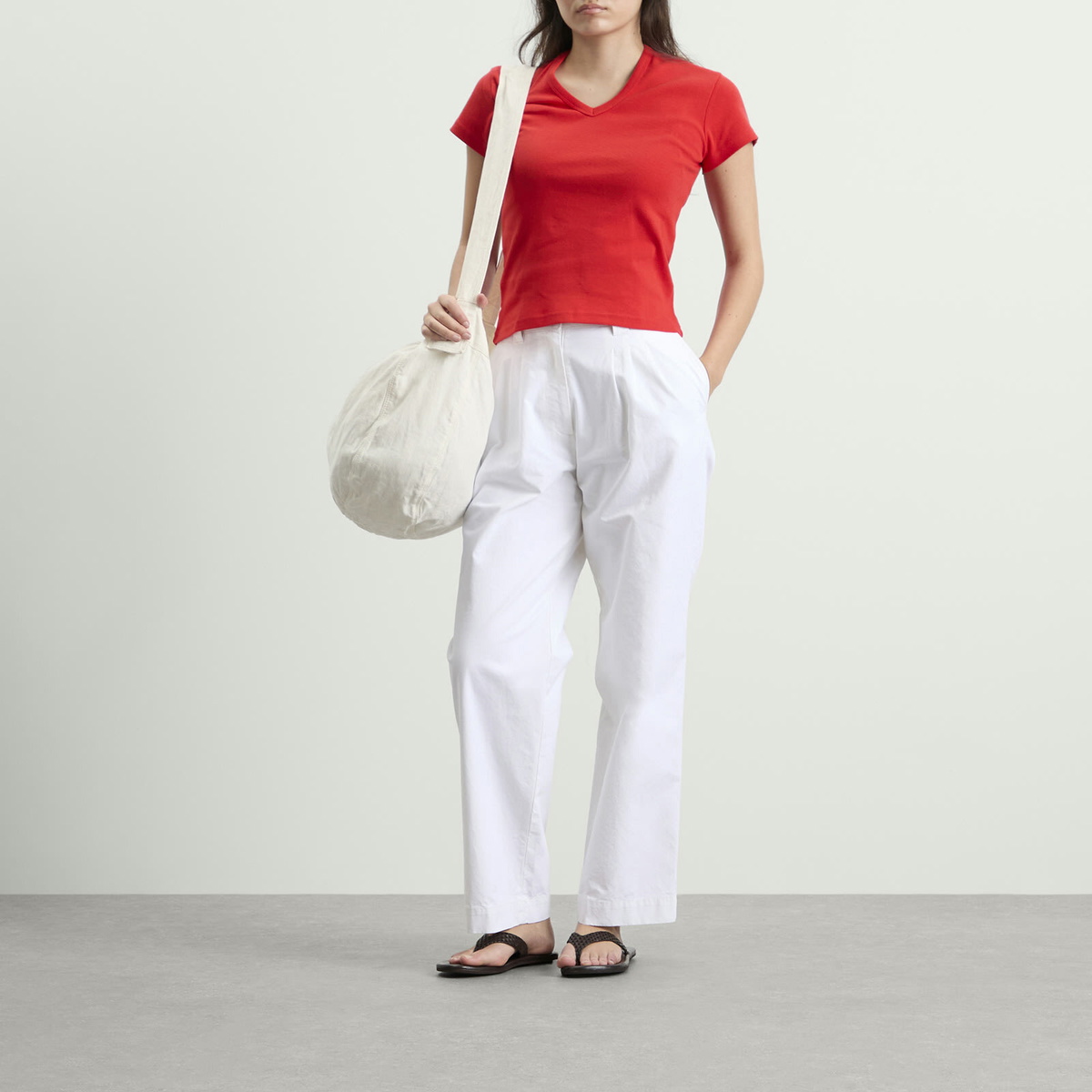 Nothing Written Women's Linen Cross Body Bag in White 