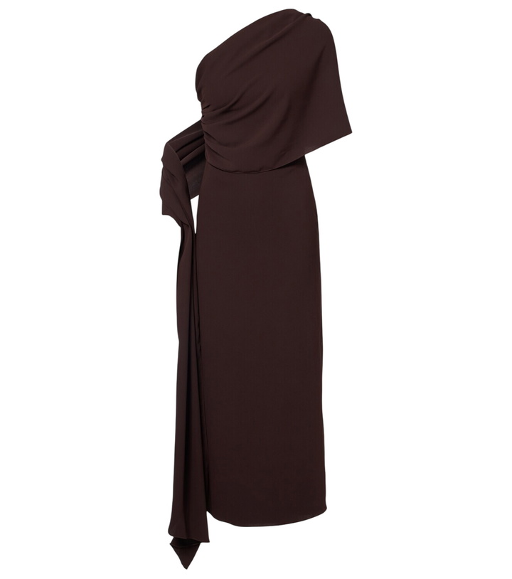 Photo: Marmar Halim Draped one-shoulder crêpe corset dress