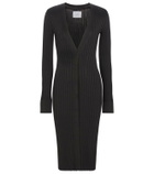 Galvan Ribbed button-down midi dress