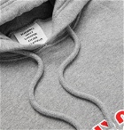 Vetements - Embroidered Mélange Fleece-Back Cotton-Jersey Hoodie - Men - Gray