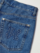 Palm Angels - Embossed Straight-Leg Panelled Jeans - Blue