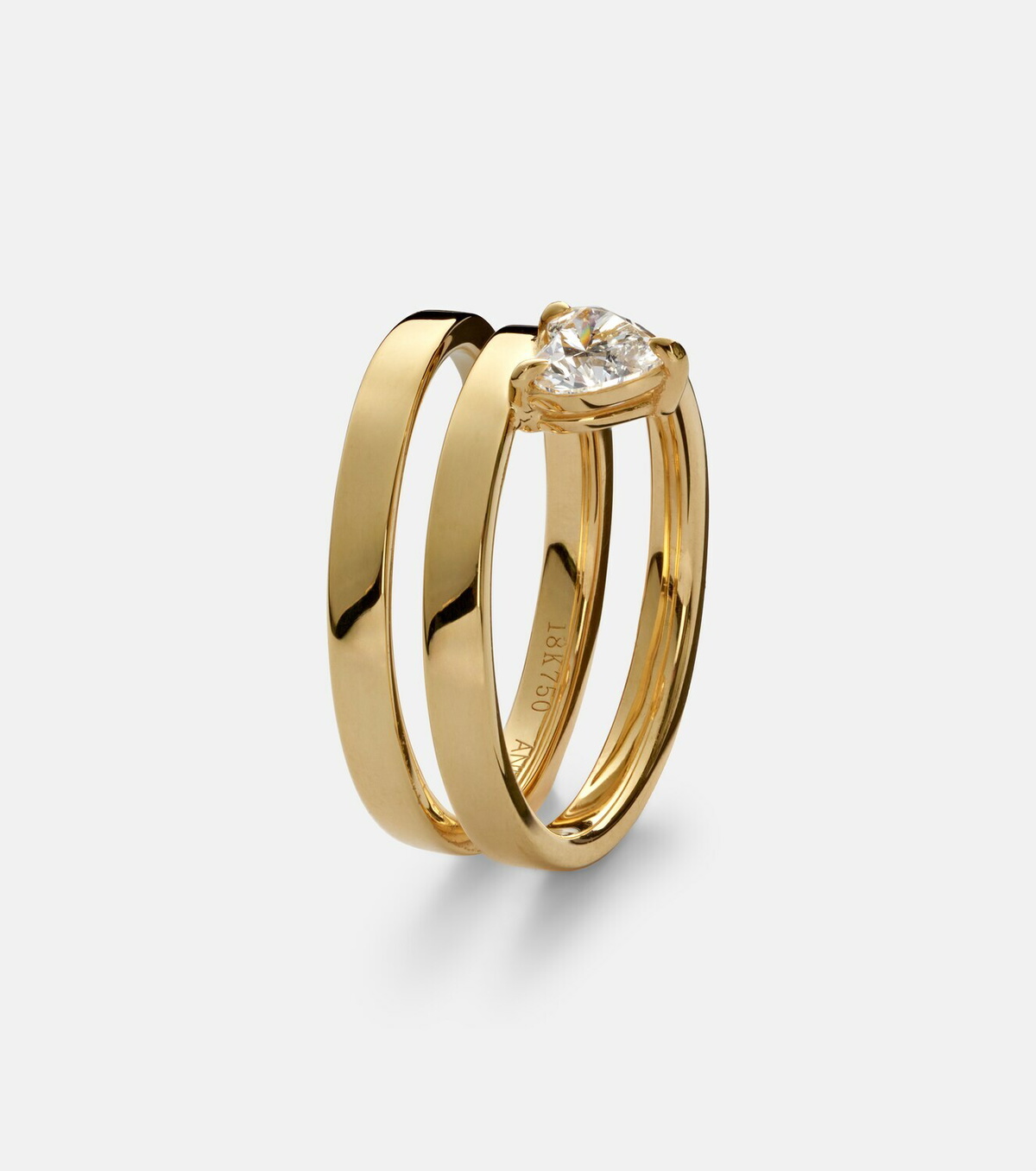 Anita Ko Coil 18kt yellow gold (750/1000) ring with diamonds