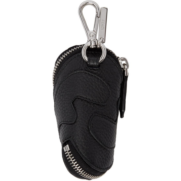 Photo: Fendi Black Leather Zip-Around Keychain 