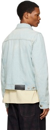 AMI Alexandre Mattiussi Blue Flap Pocket Denim Jacket