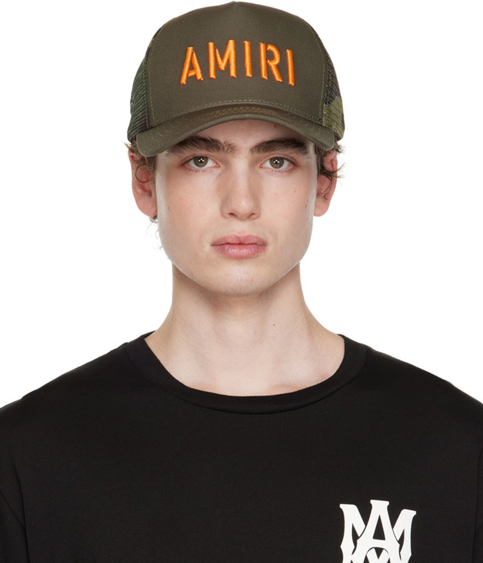 Photo: AMIRI Khaki Arts Stencil Trucker Cap