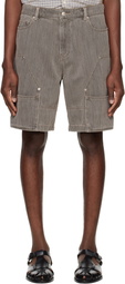 System Gray Colored Denim Shorts