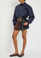 Alexander Wang Cotton-blend Cropped Jacket Navy
