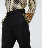 Bode - Embroidered wool pants