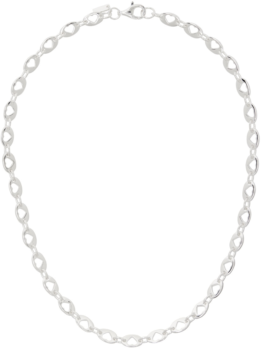 Hatton Labs Silver Heart Mariner Chain Necklace