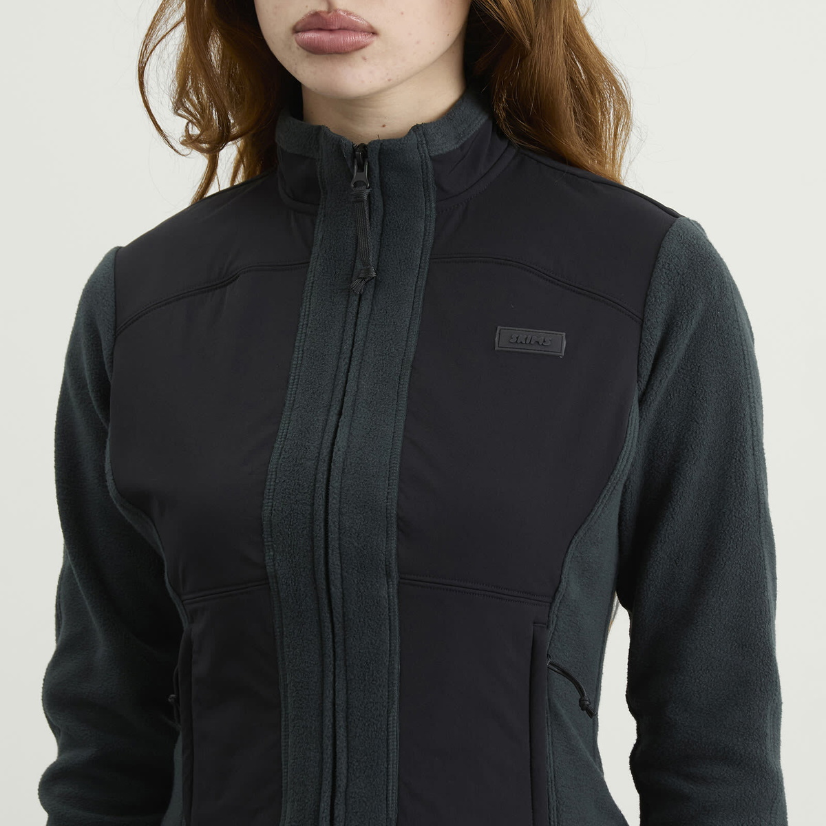 SKIMS Women's Lounge Fleece Zip Up Jacket in Dark Teal