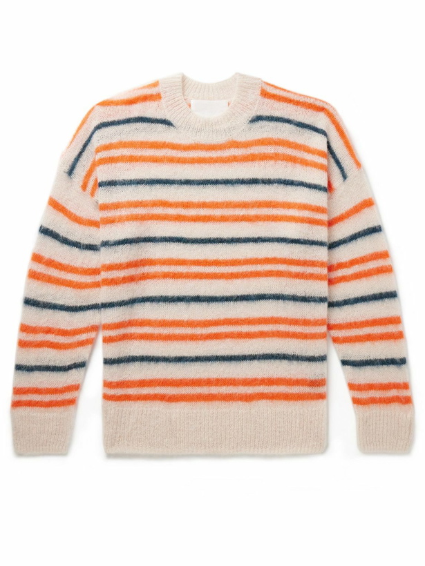 Photo: Marant - Dimitri Striped Brushed Open-Knit Sweater - Orange