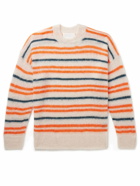 Marant - Dimitri Striped Brushed Open-Knit Sweater - Orange