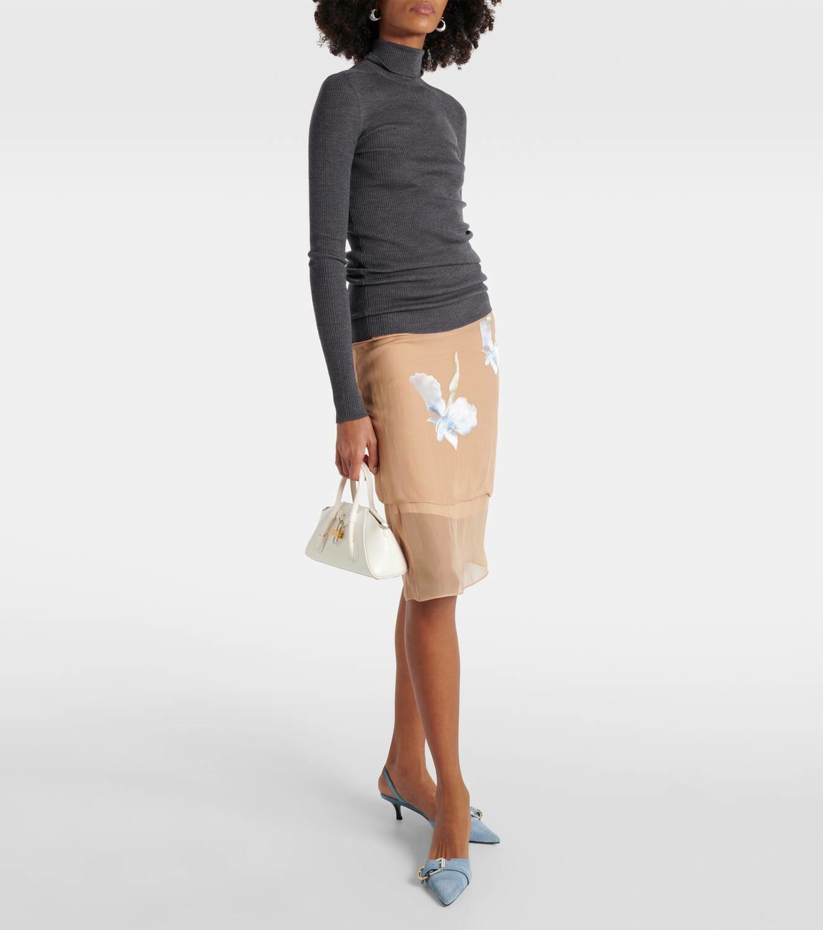 Givenchy Floral dévoré satin midi skirt Givenchy