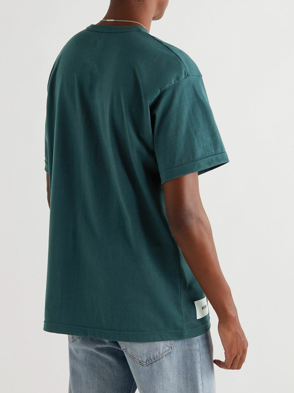 WTAPS - Logo-Print Cotton-Blend Jersey T-Shirt - Green WTAPS
