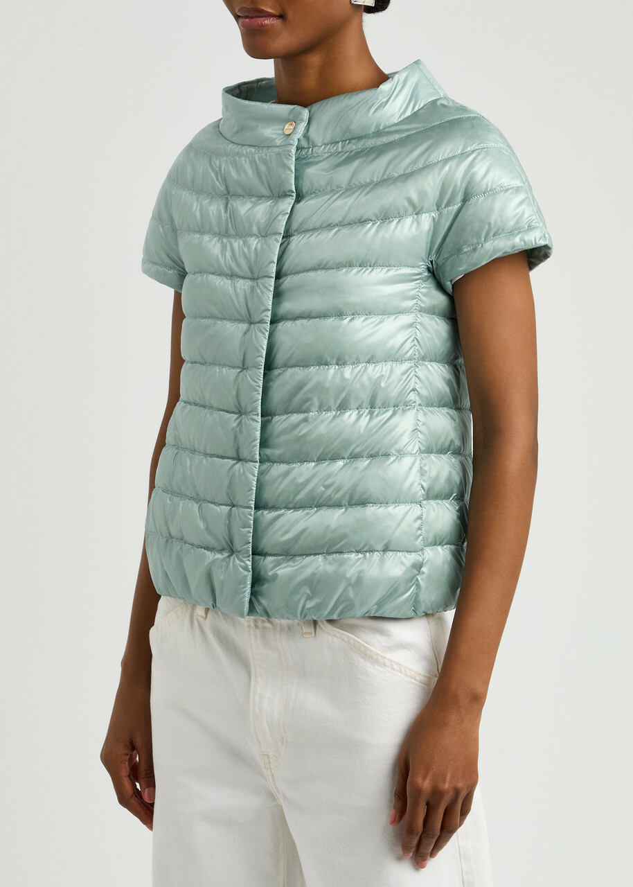 Herno Quilted Shell Gilet Light Blue