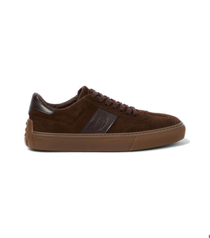 Photo: Tod's Leather-trimmed suede sneakers