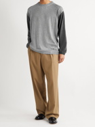 LOEWE - Colour-Block Wool and Cashmere-Blend Sweater - Gray