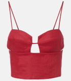 Cala de la Cruz Imperia cutout linen crop top
