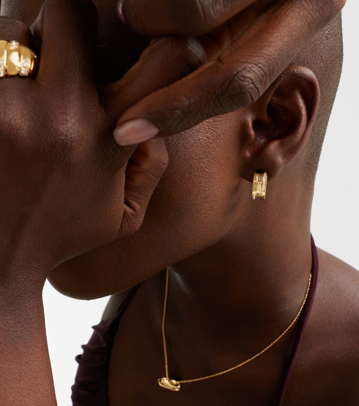 Bvlgari B.zero1 18kt gold hoop earrings with diamonds