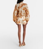 Zimmermann Indra beaded printed linen shorts