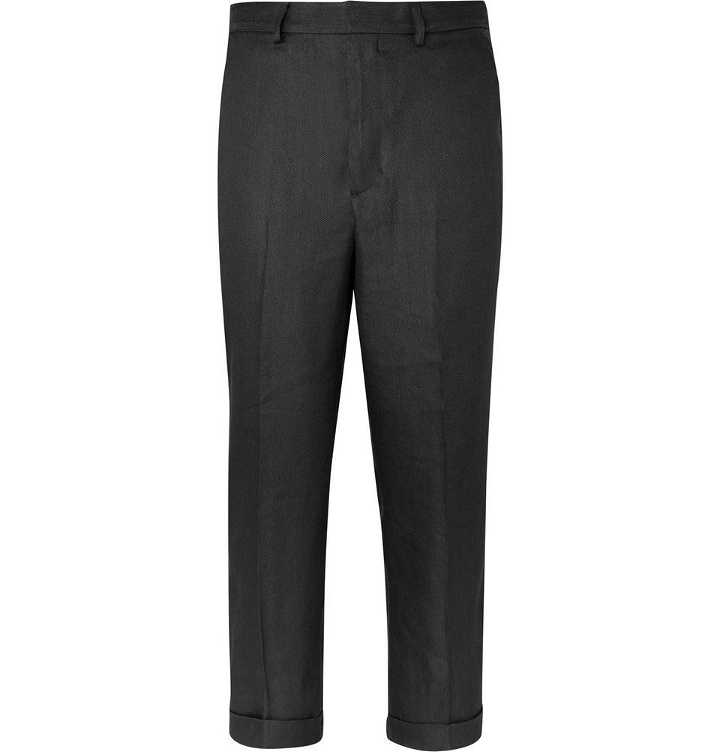 Photo: Jacquemus - Black Cropped Linen-Blend Trousers - Black