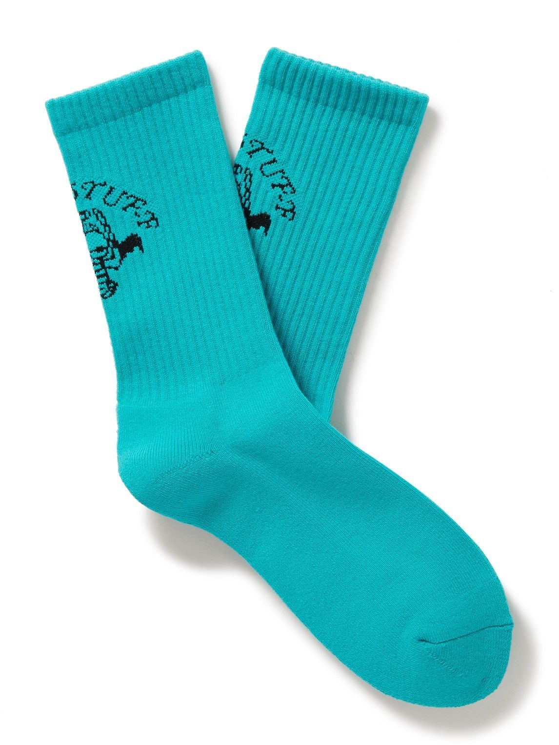 Photo: Flagstuff - Logo-Jacquard Ribbed Cotton-Blend Socks