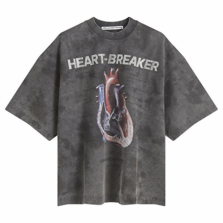 Photo: Alexander Wang Women's Oversize Heart Breaker Print T-Shirt in Grey