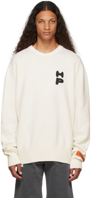 Photo: Heron Preston White Light Knit Sweater