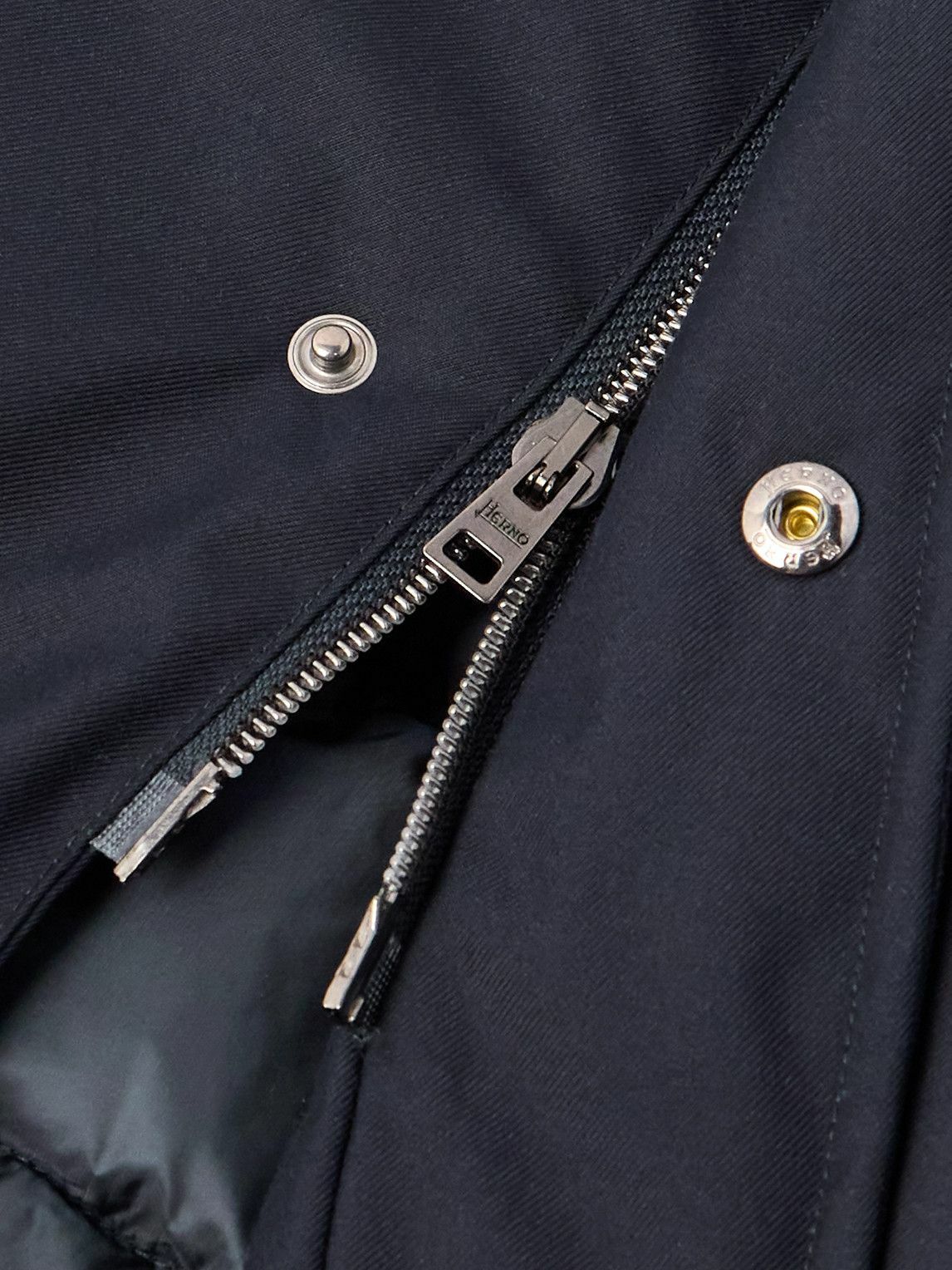 Herno - Padded Twill Hooded Down Parka - Blue