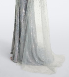 Jenny Packham Cosmic Dust embellished caped gown