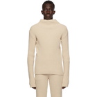 Ludovic de Saint Sernin Beige Rib Knit Turtleneck